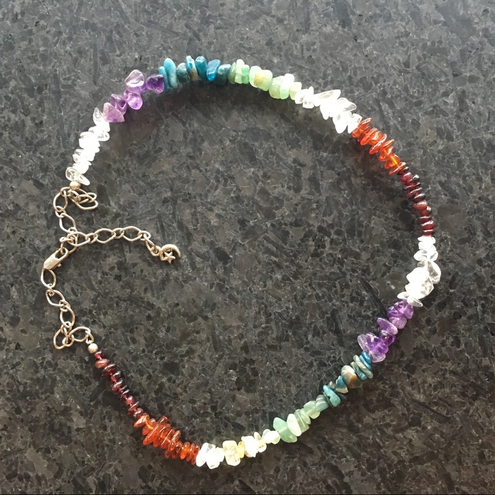 Rainbow gemstone necklace
